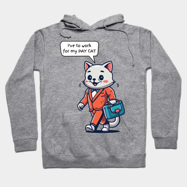 Funny Cat Working Hoodie by RetroColors